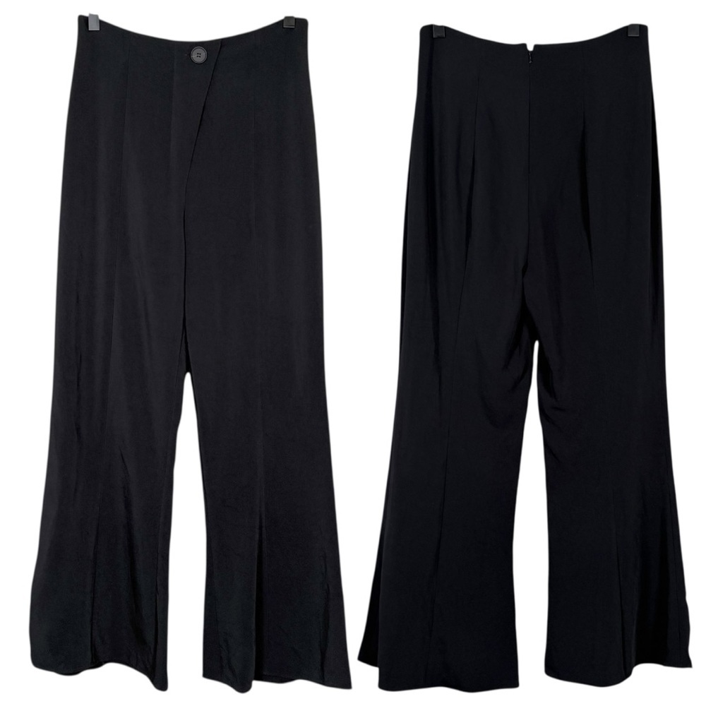Cushnie Et Ochs Size 4 Black High Waisted Wide Leg Pants Sleek Minimal Trousers